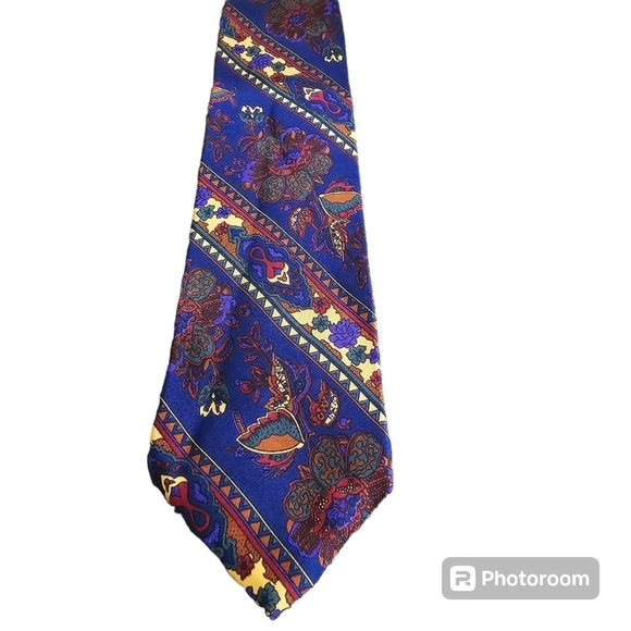 Vintage Gap Silk Colorful Floral Wearable Art Neck Tie - Picture 1 of 6